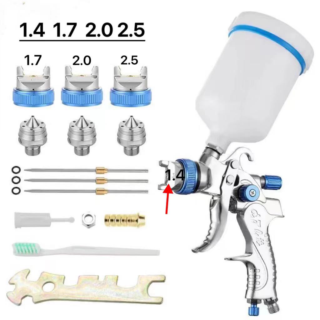 2008 Car High Atomization Spray Gun 1.7/2.0/2.5mm Nozzle Pneumatic Top-Feed Paint Sprayer