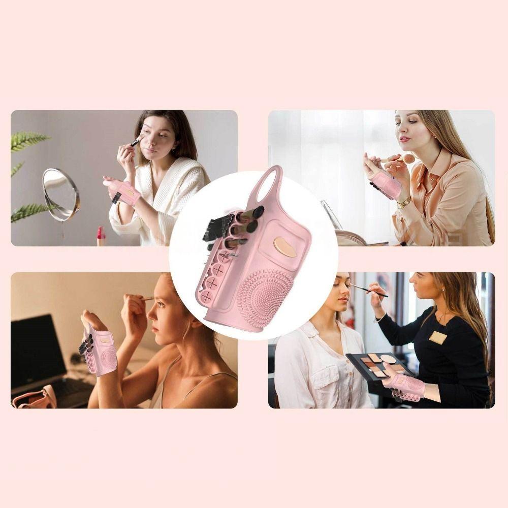 Professional Makeup Palette Mixer Durable Makeup Brush Cleaner Wrist Makeup Brush Holder Make Up