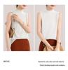 Women's Sleeveless Fine Knit Wool Sweater - Versatile High Collar Spring/Autumn Knitwear