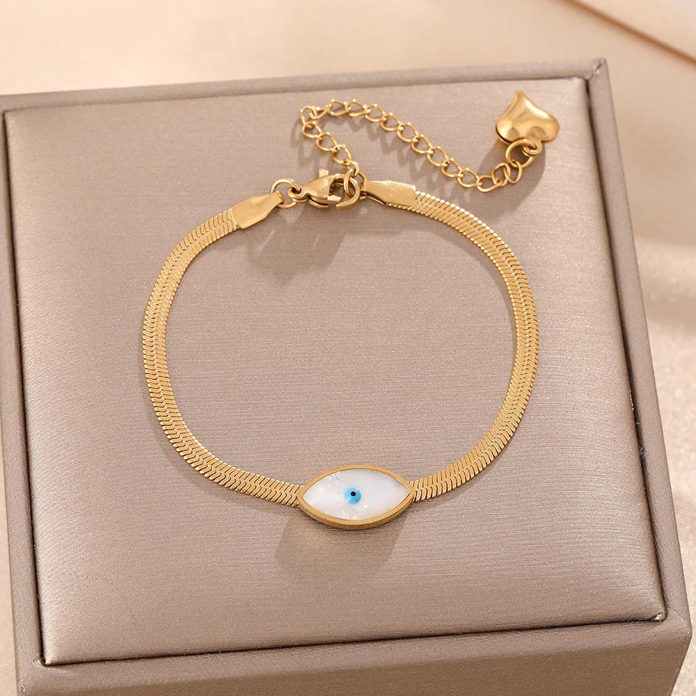 Luxe Titanium Staal Vierbladig Klaver Armband in Koreaanse Stijl met Ingelegde Diamanten voor Vrouwen - Kleurvast