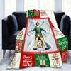 Lightweight Blanket Christmas Elf Print Blanket Soft Flannel Nap Mat Festive Design Playful Pattern Decorative Throw Perfect Gift