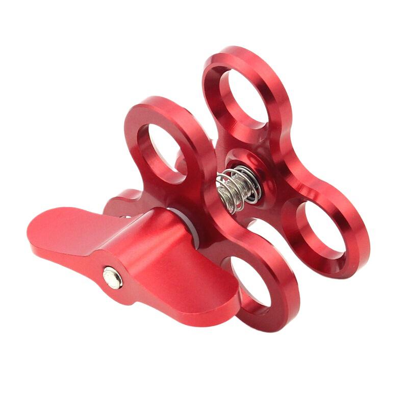 Triple Ball Clamp 3 Holes Underwater Arm Diving Bracket For Photography Torch Aluminum Diving Lights Ball Butterfly Clip Mount