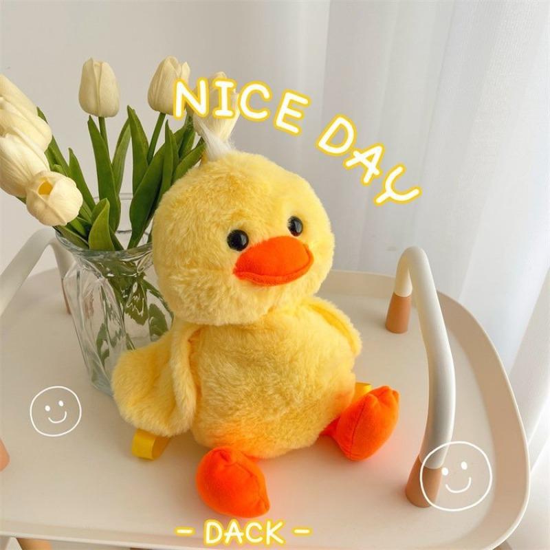 2026 SmallYellow Duck Plush Bag Soft Shoulder Backpack Cute Cartoon Travel School Gift for Teenage Girls Animal Bags Accessories