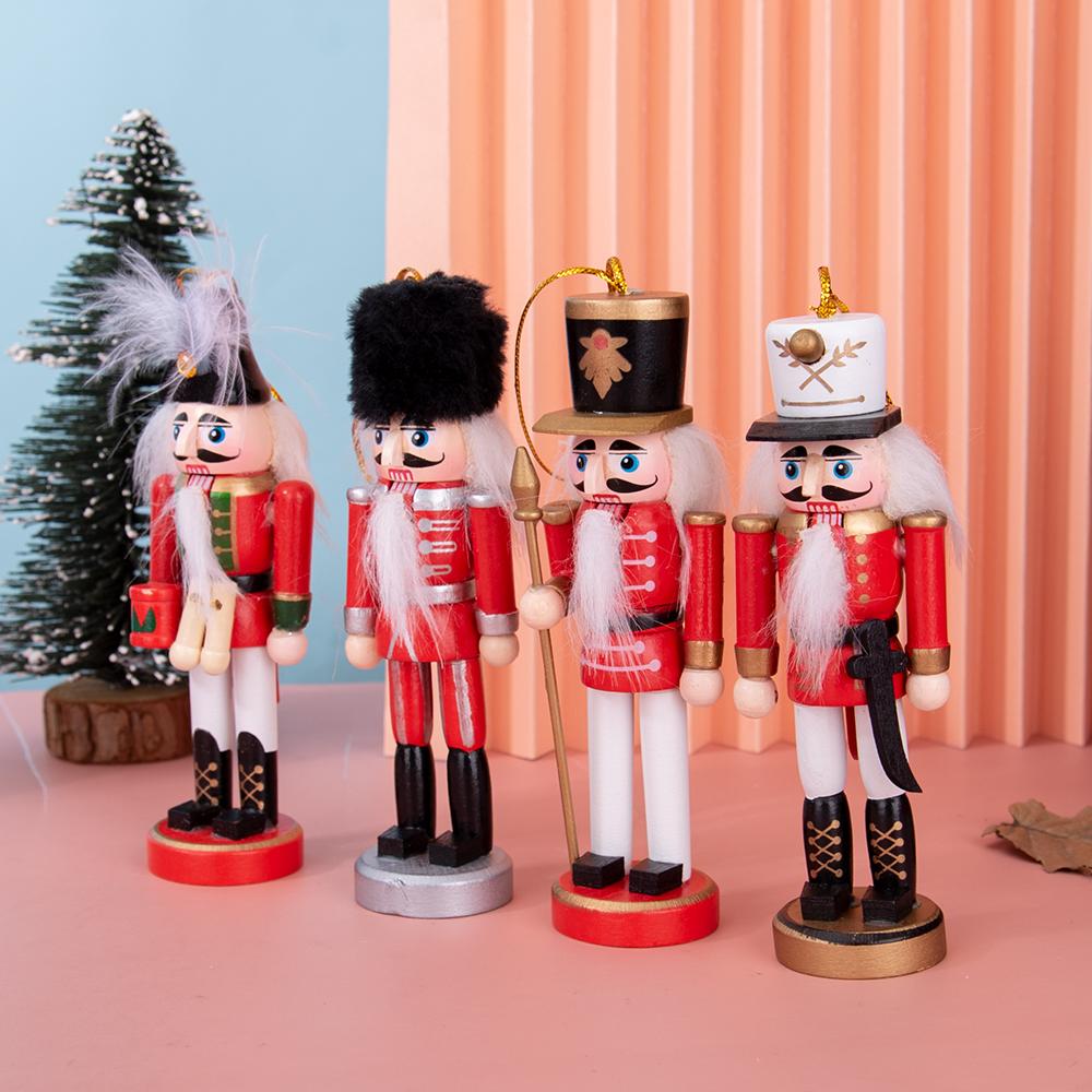 Classic Red & Gold Soldier Nutcracker Ornament Set