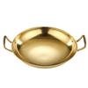 Gold Double Ear Stainless Steel Seafood Pot with Alcohol Stove for Camping