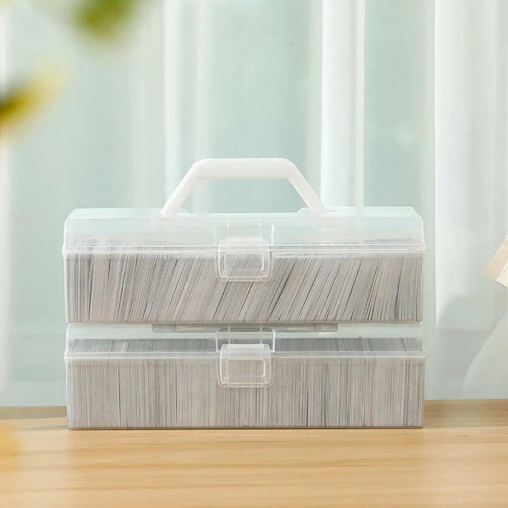 With Handle Craft Storage Case Waterproof Transparent Cards Keeper Photo Storage Box  Stickers
