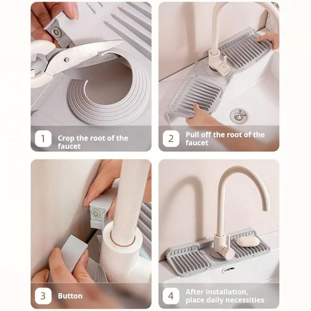 1Pcs Silicone Quick-drying Sink Mat Drying Pad Draining Mat  for Bathroom Kitchen Sink Faucet