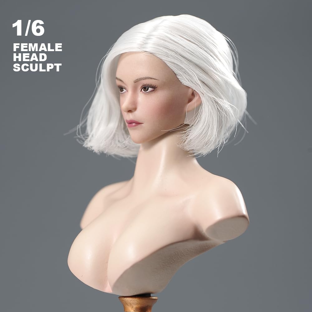 VERYCOOL VCF-2060 1/6 Scale Head Carving, Beautiful Girl Head Sculpt, Fits 12-Inch Female Action Figures (A)