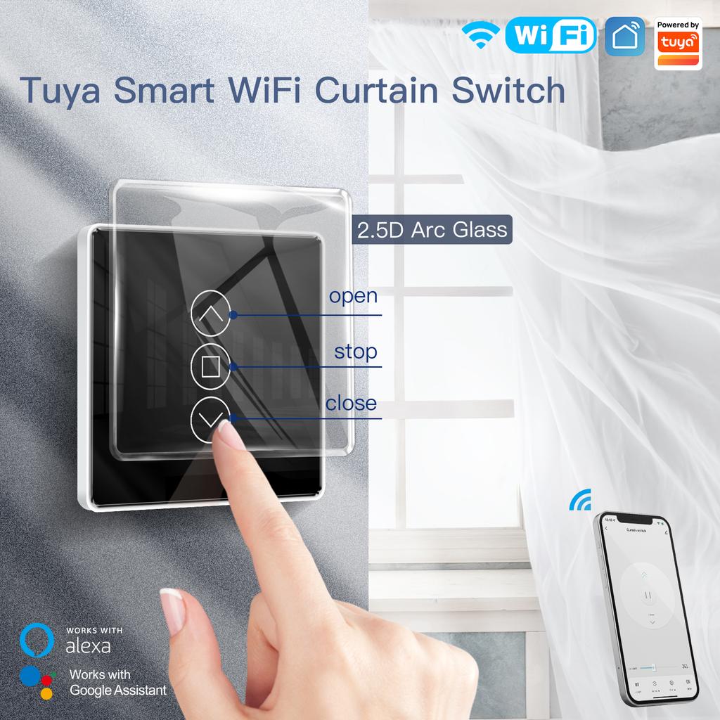 2026 Hot Selling New Smart 3D Glass Double Pole Touch Panel Wall Switch Remote Control WiFi Smart Home 10A