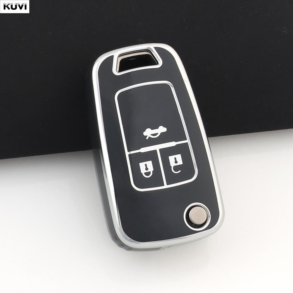

3 4 Buttons Tpu Car Folding Key Case Cover Fob Keychain For Chevrolet Cruze Aveo Camaro Epica Lova Sail Spark Opel Astra Corsa
