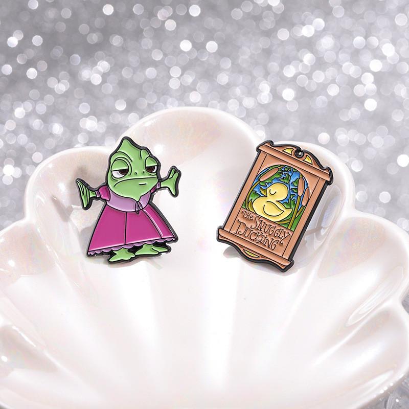 Vibrant And Creative Cartoon Character Metal Brooch Fun Movie Inspired Monster Duck Starry Sky Art For Fashionable Wear