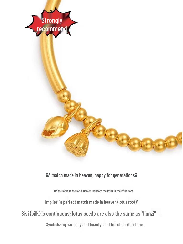 Elegant Gilded Brass Vietnamese Gold Women's Bracelet