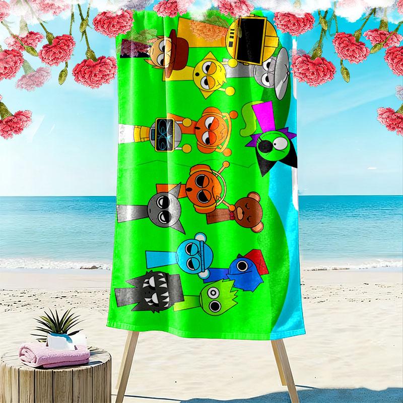 Sprunki Incredibox Print Beach Towel, Large Soft Quick Dry Towel for Beach Camping Swimming