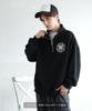 [IMPROVES] [SIDEWAYSTANCE] Thick Embroidered Circle Logo Fleece Half-Zip Sweatshirt