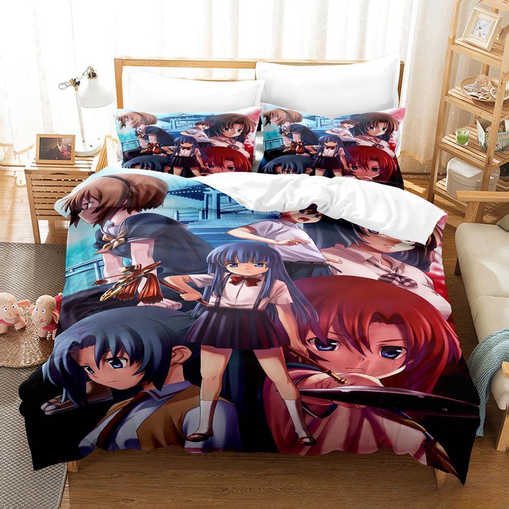 3D Print Anime Higurashi When They Cry Bedding Set Single Twin Full Queen King Size Bed Set Aldult Kid Bedroom Duvet Cover Sets