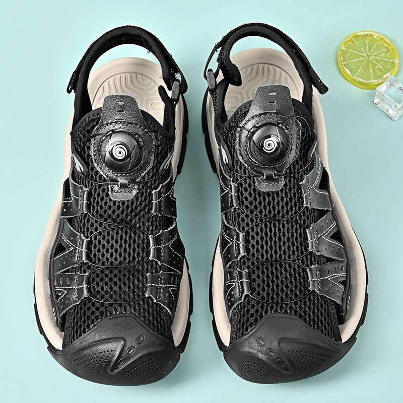 Italian Outdoor Walking Sandals Antiskid Hiking Trekking Summer Genuine Leather Sandal Non-Slip2025New Design Flat Designer Shoe