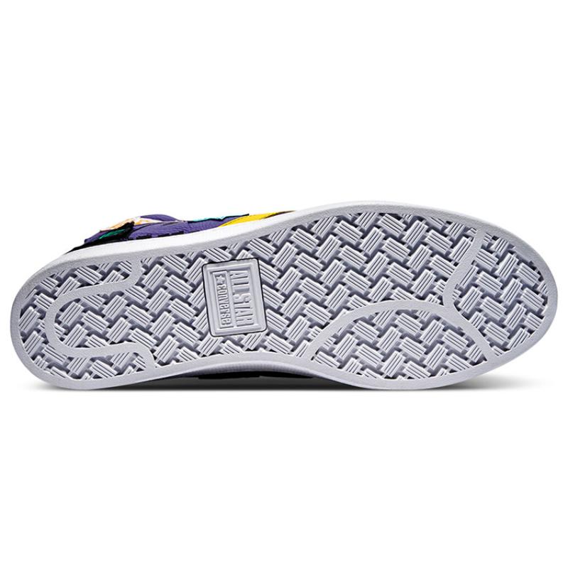 Chinatown Market X Converse Cons Pro Leather Hi 'Lakers Championship Jacket' Lakers High-Top Skate Shoes Unisex Purple Yellow