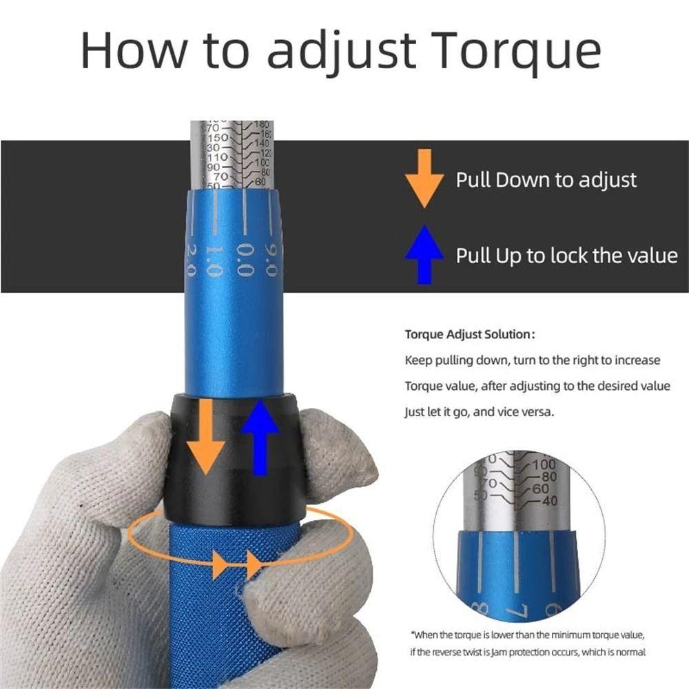 3/8 Inch Torque Wrench 10-60N.m Ratchet Torque Wrench Set Bicycle Automotive Tool  Car Repair