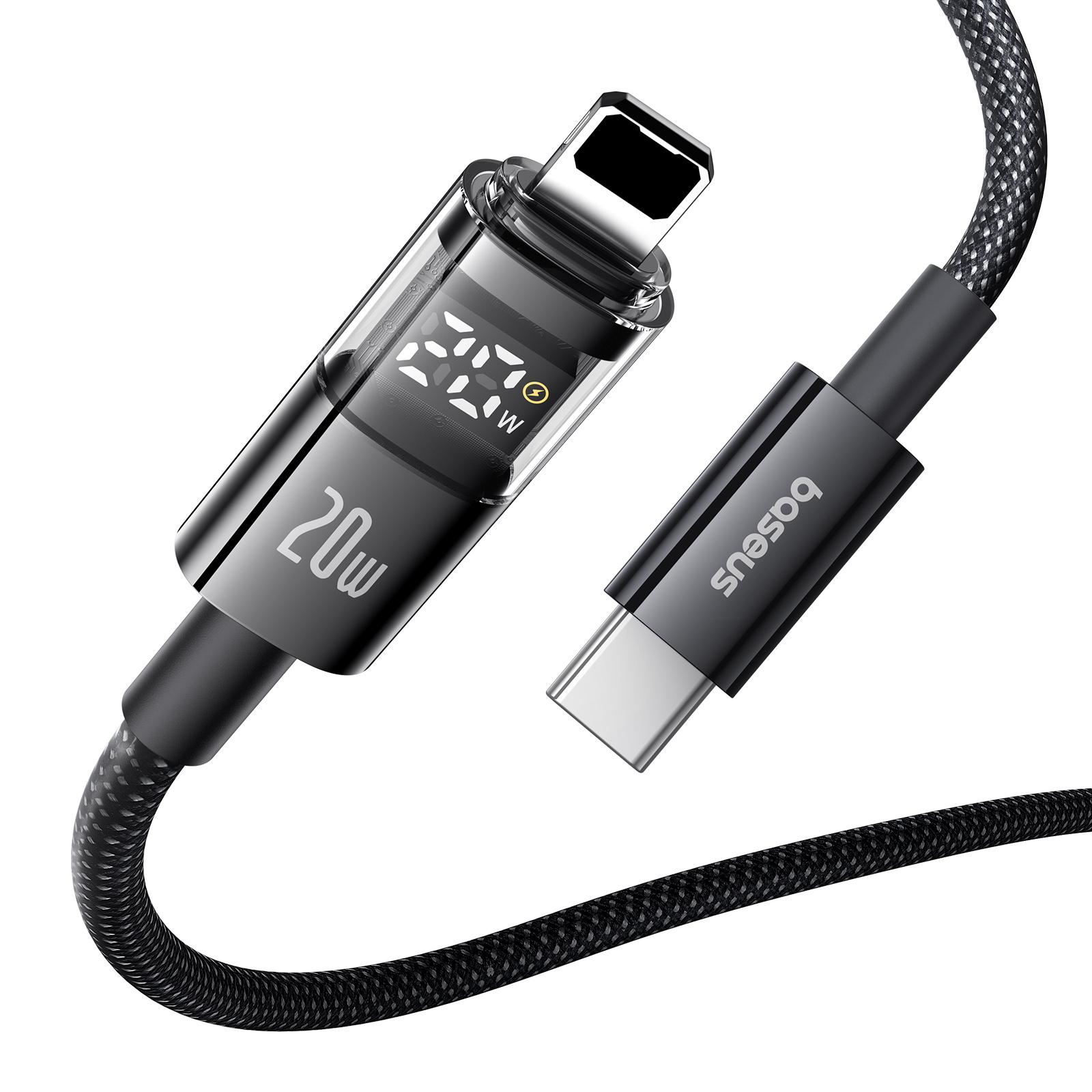 

BASEUS Display II Series 2m Fast Charging Data Cable Type-C to iP 20W Nylon Braided Cord Purple