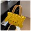 Cartoon shape cotton rope woven handbag cute cotton rope woven bag daily travel cartoon cotton rope bag tote bag