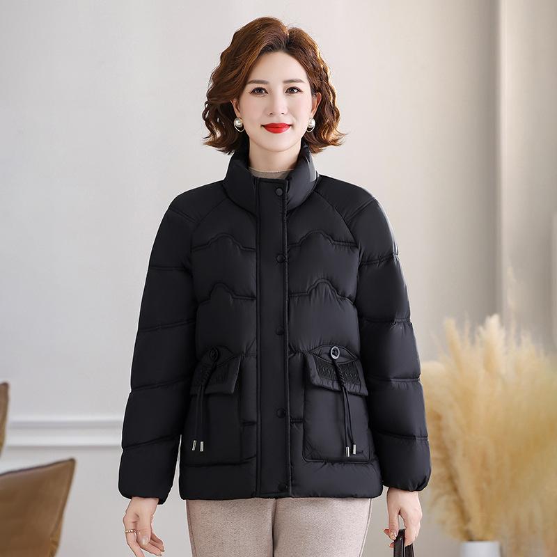 Warm Thickened Cotton-Padded Jacket for Women: Winter Fashion Coat for Middle-Aged & Elderly