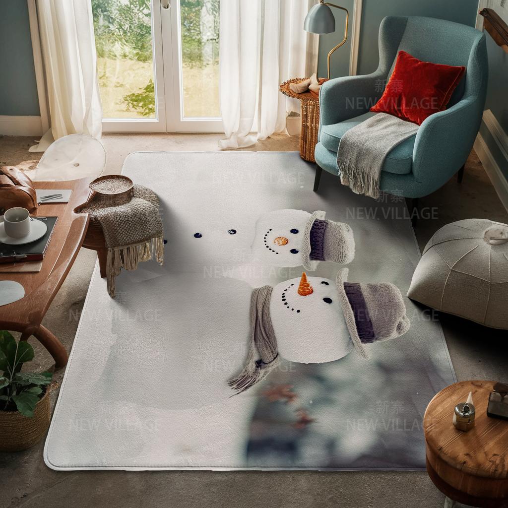 House Entrance Carpet Home Door Mat Living Room Bath Foot Bathroom Non-slip Water Absorption Rugs Bath Merry Christmas Winter