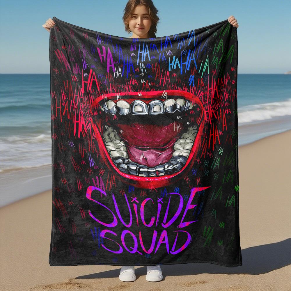 1PC Suicide Squad Outdoor Flannel Blanket Soft Plush Decor for Picnics, camping,Bedroom, Playroom, Office1192A
