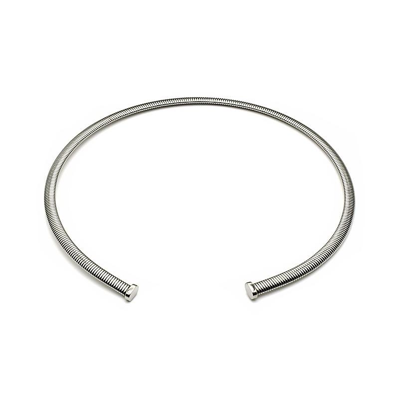 Colier Guler din Oțel Titanic Cu Deschidere Elastică Design Geometric Femei Placat cu Aur 18K Reglabil 31-40cm