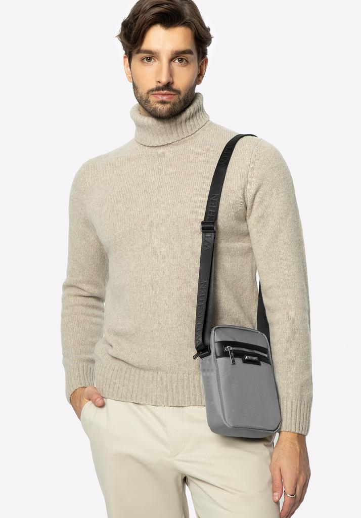 Wittchen Men's Classic Gray Messenger Bag, Gray Polyester