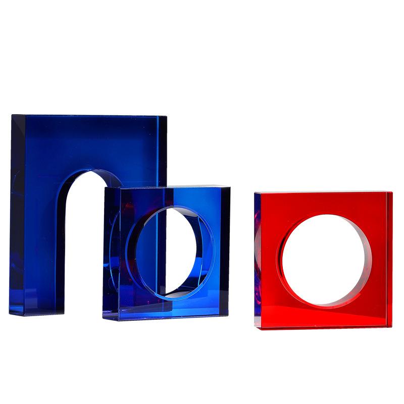 Nordico Unico Ornamenti per Libri in Vetro a Forma di Porta Supporto per Libri Elegante Soggiorno Studio Stanza Modelli Tavolino Decorazione per la Casa