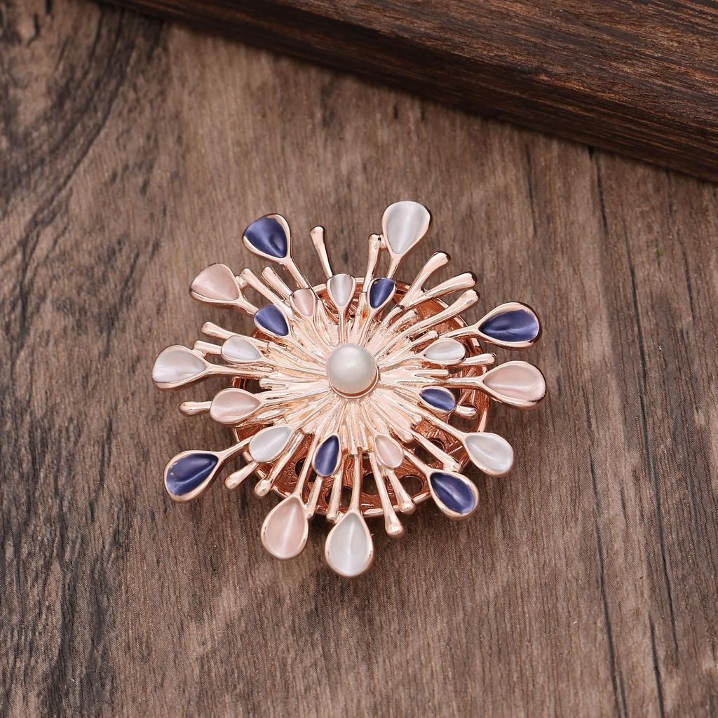 Nouvelle Broche Tournesol Émail Irrégulier à Boucle Magnétique, Broche Fleur Épineuse Multifonctionnelle pour Dames