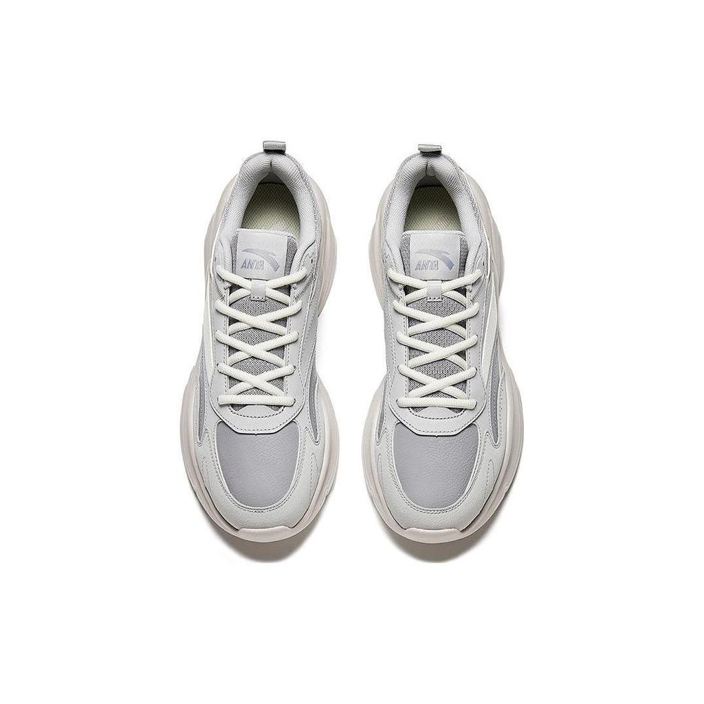 Anta Chao Bai Gz Cushioning Slip Resistant Abrasion Resistant Low Top Casual Shoes Men's Beige Gray 112348812-7