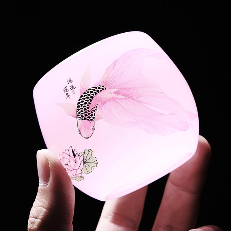 Pembe Kadın Seramik Master Home Kung Fu Çay Bardağı Tekli Yeşim Tadım Fincanı Toptan