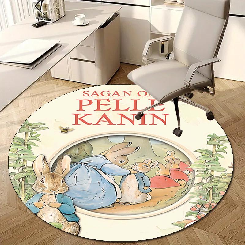 1pc Peter Rabbit2 Design Printed Area Round Carpet for Bedroom Living Room Home Decor Rugs Mat Non Slip Mat Rug for Bedside
