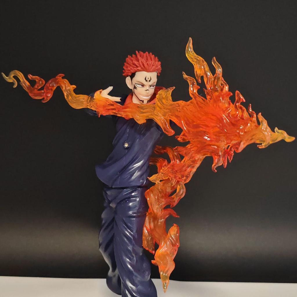 Jujutsu Kaisen Ryomen Sukuna Itadori Yuji Flame Effect Anime Collectible Figure Model Statue Desktop Decoration Collectable Toys