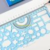 W89C Geometric Drawing Templates Plastic Rulers Multi-Function Measuring Rulers