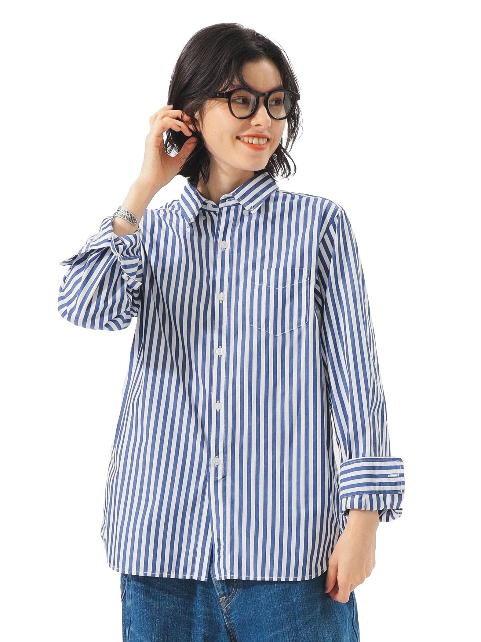 

Beams Boy Women s London Stripe Button-Down Shirt, Navy, Size 1
