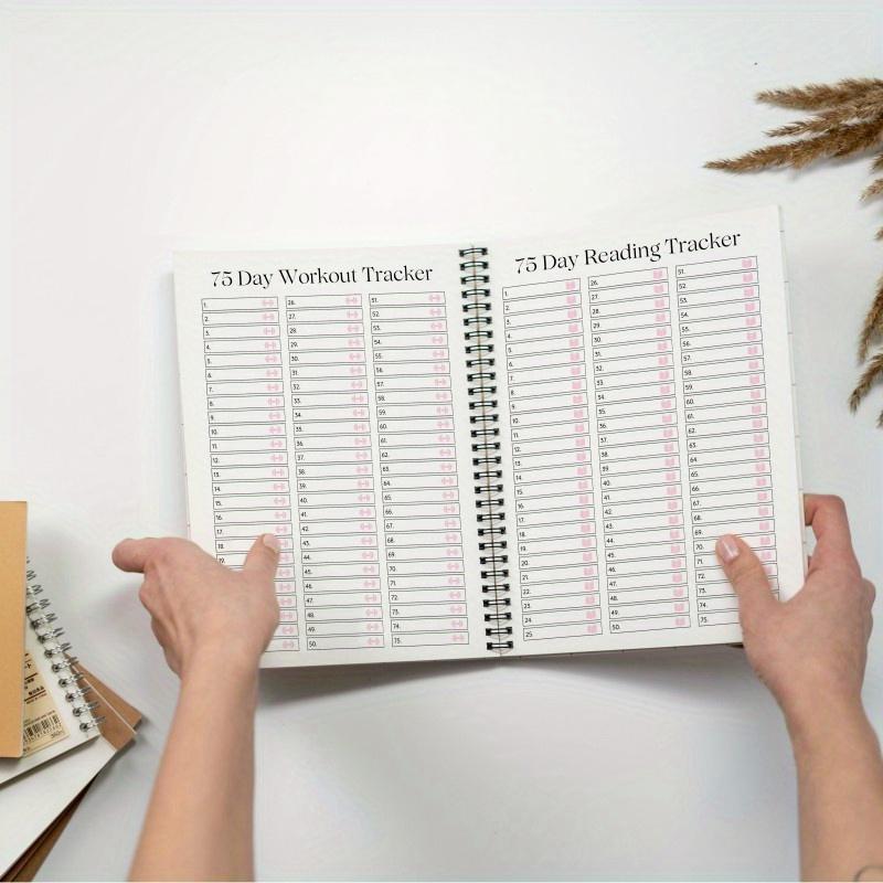 75-Tage Fitness-Challenge Planer - Spiralgebundenes Journal mit täglichen/wöchentlichen Trackern, Trainings- & Gewohnheitstracker, Motivierendes Erfolgsnotizbuch