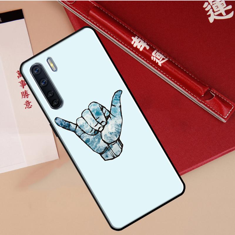 Surfer Surf Hang Loose Shaka Case For Oppo A80 A58 A5 Pro A15 A16 A17 A57 A77 A94 A74 A54 A76 A96 A40 A60 A18 A38 A78 A98