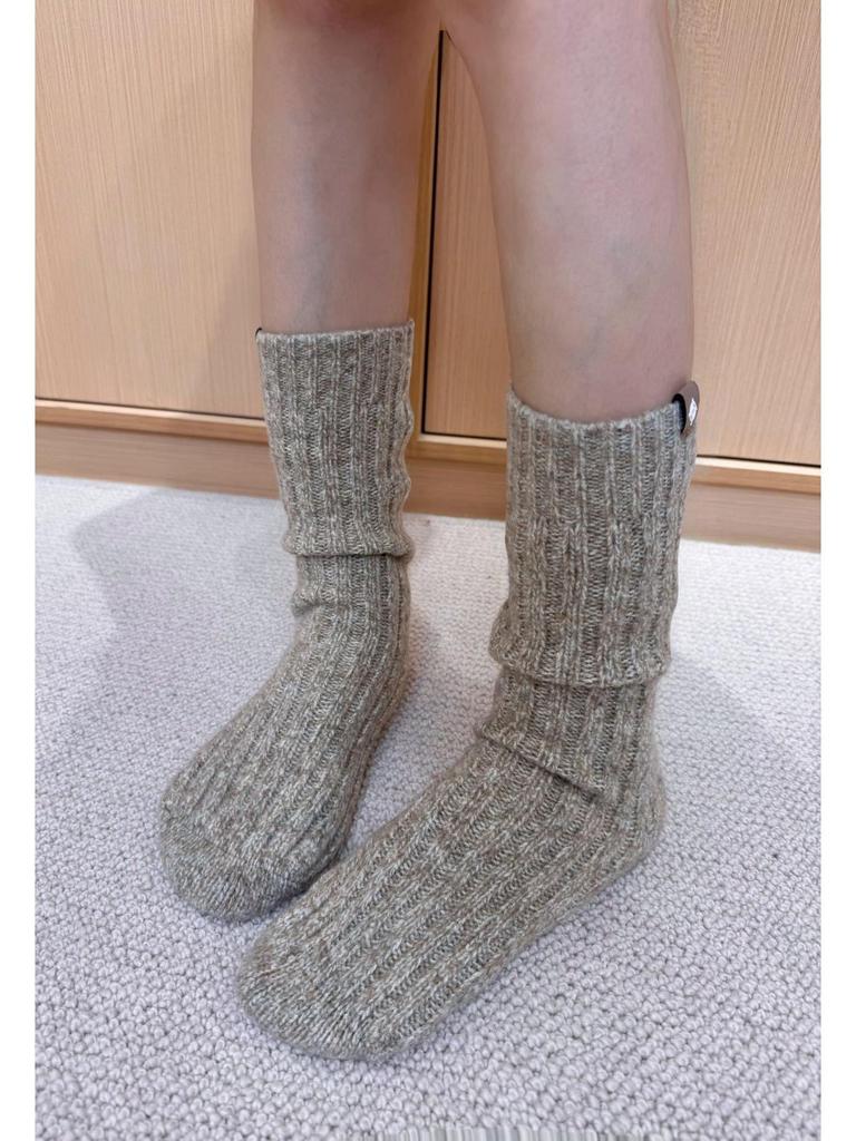 2025 Autumn/Winter Wool Blend Mid-Calf Socks - Nordic & Korean Style, Fair Isle Pattern, Warm.