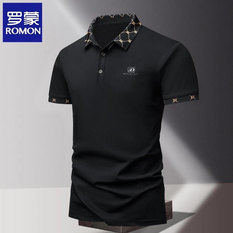 ROMON Men s Short Sleeve Polo Shirt L