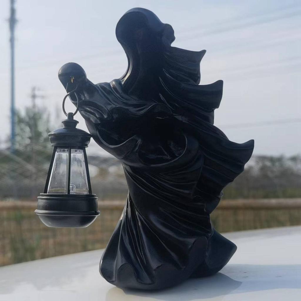 Faceless Carving Lamp Witch Decoration Resin Carving Decoration Lamp Garden Decoration Lamp