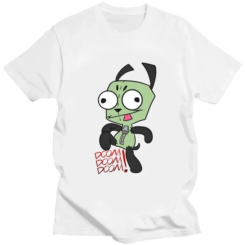 Kawaii Invader Zim Graphic TShirt Happy Hug Ready Zim Image Cute Cartoon T Shirt Unisex Women Retro T Shirt Oversized T Shirt