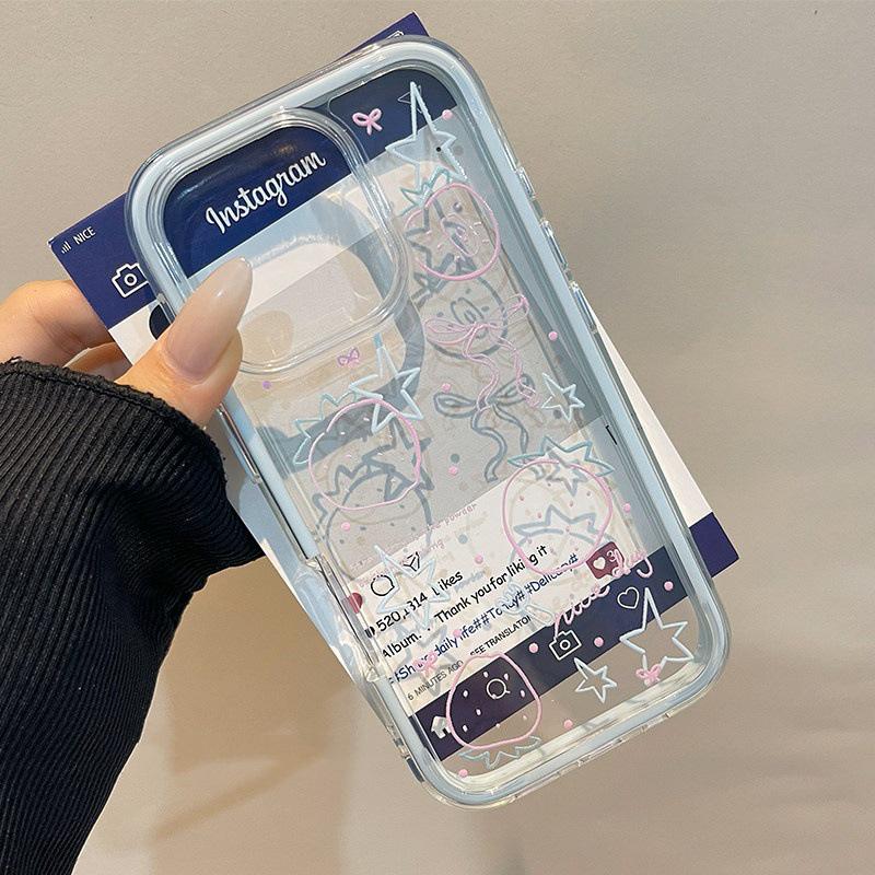 

Blue Striped Strawberry Phone Case for Apple 17/16 Pro Max, 15, 14 Pro Max, 13 Pro - High-End & Hot Selling iPhone 11 Pro Max