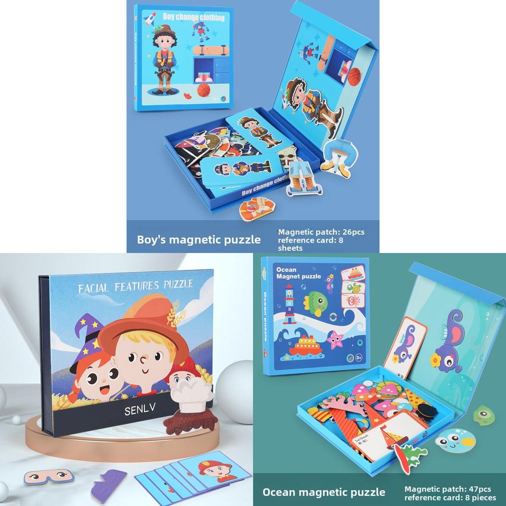 Wooden Magnetic Dress Up Puzzle For Kids With Character And Profession Themes For Early Learning Development