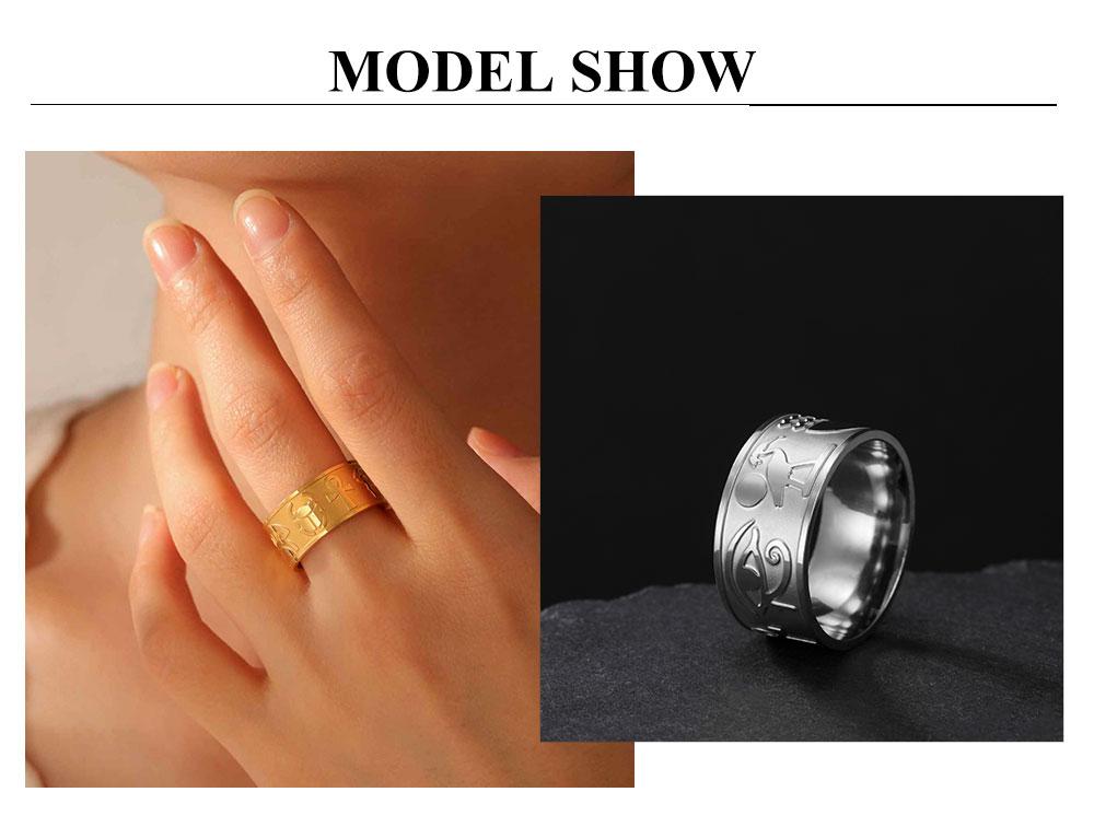 Cazador Vintage Auge des Horus Ankh Kreuz Ring Altes Ägypten Symbol Fingerringe Edelstahl Amulett Schmuck Geschenk für Frauen Männer