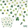 St. Patrick's Day Clover Tablecloth Decorations 2025 Clover Printed Tableclot Rectangle Table Cover St. Patrick's Day Party Decoration