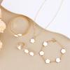 Korean Version Five-leaf Flower Lucky Stud Earrings Necklace Bracelet Bracelet Ring Set Five-petal Flower