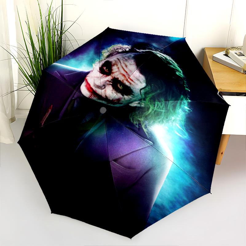 Joker'S Many Faces Folding Umbrella Suitable For All Seasons Durable Three Folds Sun Umbrella Printing
