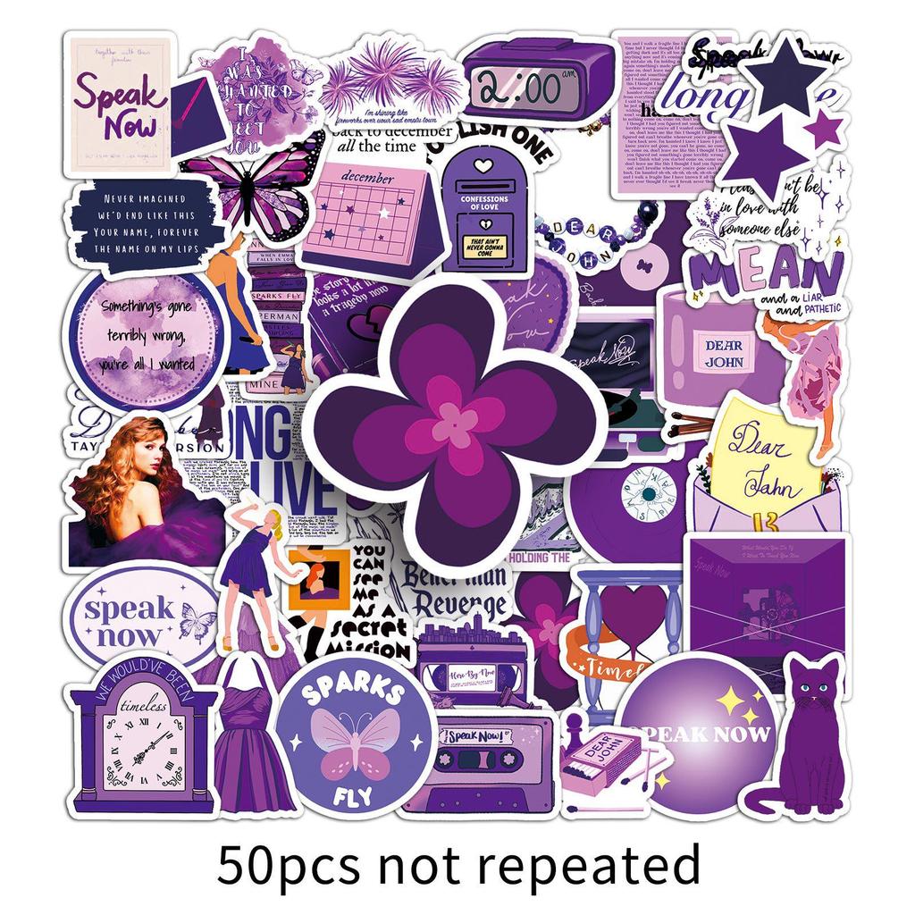 50 Blatt Taylor Swift Album Serie Scrapbook Aufkleber - Wasserdichte Dekorationsaufkleber mit der amerikanischen Sängerin